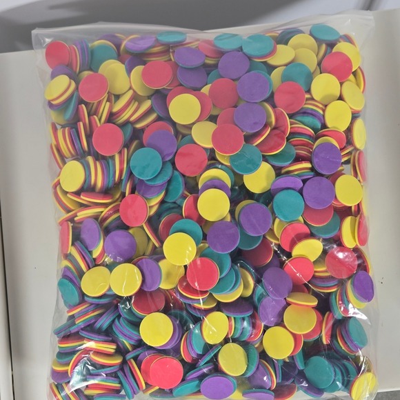 1000 Count 2-Color EVA Foam Math Counters MAC050 Multi Color Learning Discs - Picture 3 of 3